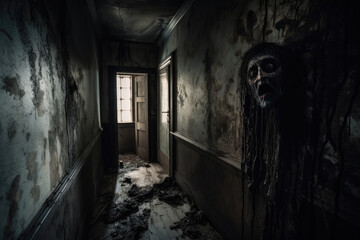 Wall Mural - the scary hall - generative ai