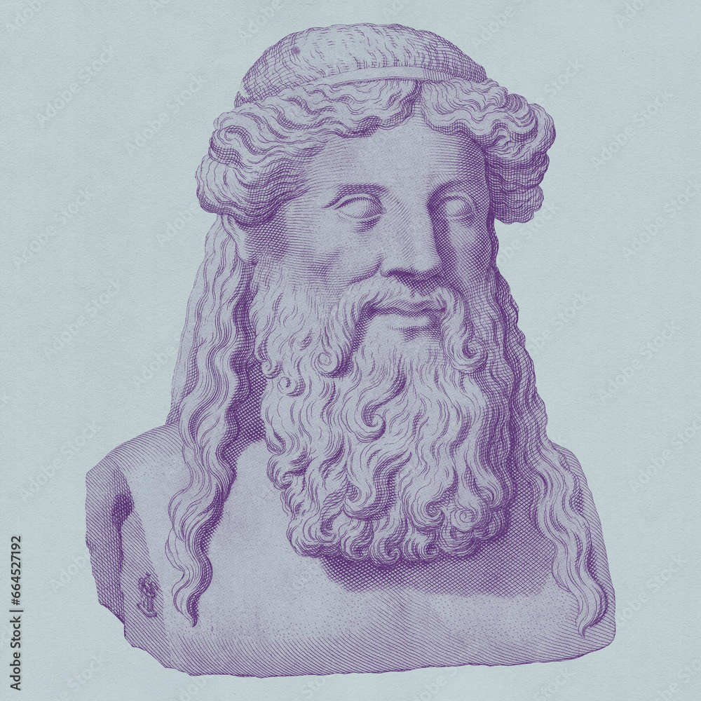 Halftone Plato Ancient Greek Philosopher Bust Sculpture Platonic ...