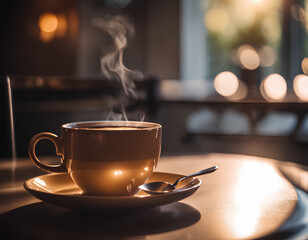 cup of coffee on a table