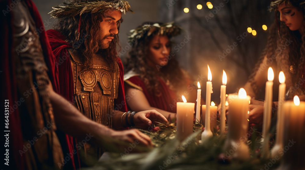 Toga-Clad Romans Lighting Candles to Mark the Winter Solstice, The ...