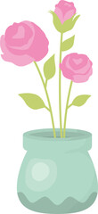 Poster - Rose in pot illustration