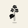 Flat vector violet flower illustration