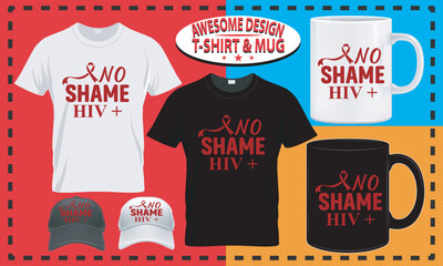 Wall Mural - World AIDS day T-shirt and mug design, typography custom, vector best for print design.