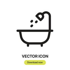 Leinwandbilder - Bath icon vector. Linear-style sign for mobile concept and web design. Bath symbol illustration. Pixel vector graphics - Vector.