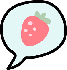 Poster - Strawberry speech bubble illustration