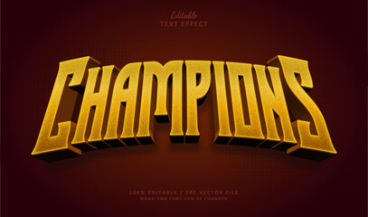 Champions text effect style. Editable Text Effect Style Luxury Gold Sport.