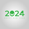 Happy new year 2024 text design with modern and dark background style. Creative Greeting card banner for 2024 clean Creative Design Latest Vector illustration.