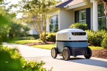 Aufkleber - AI robot speeds packages home, reshaping delivery services of tomorrow