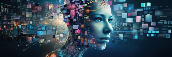 Poster - In creative harmony, AI tools assist artist in pioneering multimedia content vistas