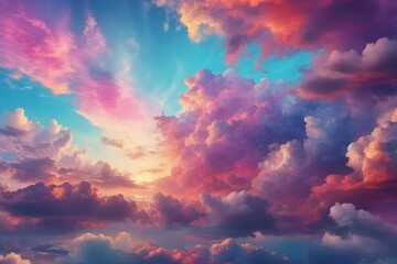 Wall Mural - Colorfull Sky Clouds Backgrounds, Sky Clouds Backgrounds, Generative Ai