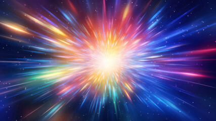 Poster - Abstract background with bright rays and sparkles. Vector Illustration.
