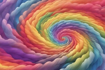 Wall Mural - Spiral Rainbow Clouds  Background, Rainbow Clouds  Background, Generative Ai