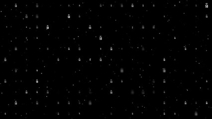 Poster - Template animation of evenly spaced 5G symbols of different sizes and opacity. Animation of transparency and size. Seamless looped 4k animation on black background with stars