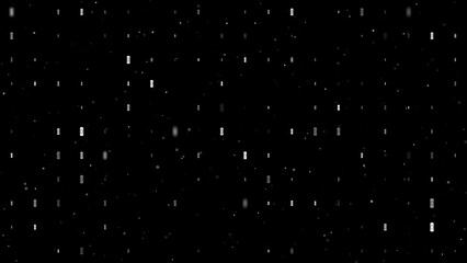 Poster - Template animation of evenly spaced beer can symbols of different sizes and opacity. Animation of transparency and size. Seamless looped 4k animation on black background with stars