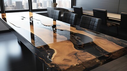 Wall Mural - large modern, cool epoxy resin table