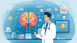 AI applications in healthcare, such as a virtual doctor or diagnostic tool, highlighting AI's impact on the medical field 
