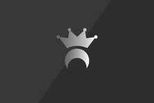 Moon And Crown Elegant Logo Vector 