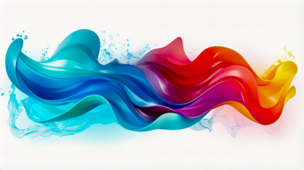 Wall Mural - Colorful wave of water with splash of water on top of it.