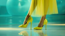 Female Legs In Stylish Stiletto Shoes, Woman Feet In High Heels, Closeup Studio Shot
