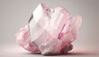 Natural rose raw pink quartz stone white background AI Generated image