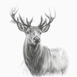 Pencil sketch cute mountain elk animal draw AI Generated