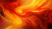 An Abstract Composition Of Fiery Red And Golden Orange Colors Merging Seamlessly.