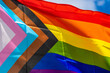 Progress pride flag flying