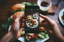 Patient Person Taking Photo Tasty Food. Camera Picture. Generate Ai