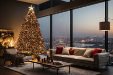 Christmas-tree Presents, Christmas Tree Inside, Christmas-tree Home Generative AI
