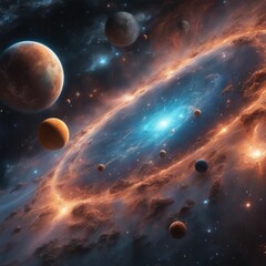 Wall Mural - ai generated illustration of a celestial scene filled with stars and a vibrant galaxy