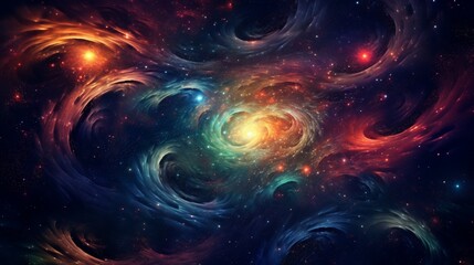 Wall Mural - digital artwork with intricate patterns of swirling galaxies for a cosmic graphic design project.