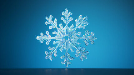 Wall Mural - snowflake on blue background