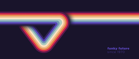 Poster - abstract technology wallpaper in retro futuristic style with colorful lines. vector illustration.