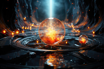 Poster - A quantum entanglement experiment, sparking discussions on the interconnectedness of consciousness. Generative Ai.