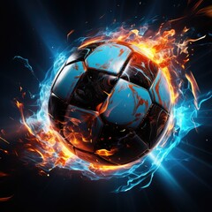 Sticker - soccer ball on fire