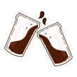 Isolated pair of beer glasses doing a toast Vector