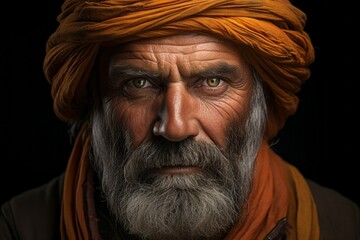 Wall Mural - Afghan farmer. Portrait with selective focus and copy space