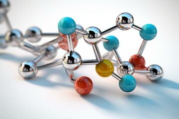 Illustration of d-serine amino acid molecule. Generative AI