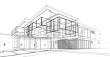 Fototapeta  - house building sketch architectural 3d illustration