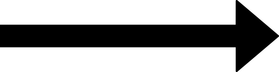 Poster - Long Arrow Sign Icon Showing Direction or Distance. Vector Image.