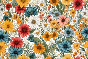 Wall Mural - seamless floral pattern