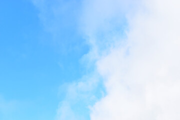 beautiful blue sky with white cloud, natural background in springtime