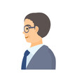© nagamushi studio - 中年男性会社員の横顔。フラットなベクターイラスト。 A middle-aged male office worker's profile view. Flat designed vector illustration.
