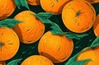 Melon Orange Color: A Vibrant and Ripe Summer Fruit Pattern for a Refreshing Season, generative AI