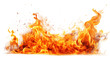 Blaze Realistic Fire Flames Portrait on White or PNG Transparent Background.
