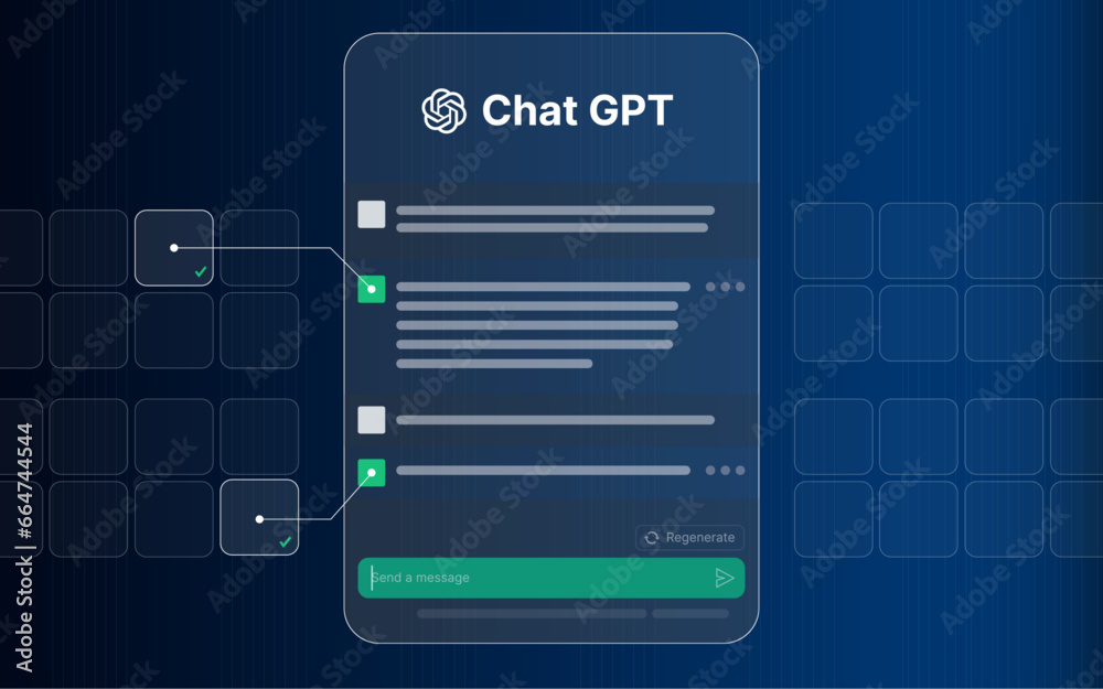 Chat GPT Illustration Template, Chat Bot Technology Communication, Futuristic Robot Chat, AI Deep Learning, Chatbot Artificial Intelligence, Cyber Bot 