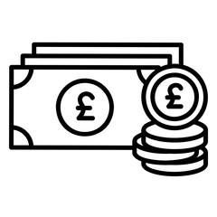 Pound sterling currency icon for united kingdom money