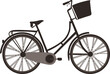 Digital png illustration of black bicycle on transparent background