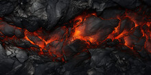 Lava Rock Abstract Background Generative Ai Design,Abstract Black Rock And Lava Fire Background 