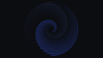 Wall Mural - Abstract spiral simple mandala background. This minimalist spiral background can be used as a banner or website background. This dark blue color spinning flower is perfect for festival content create.